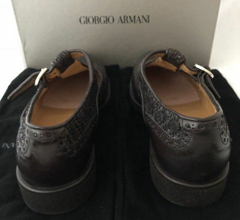 NIB $1275 Giorgio Armani Slipper Monkstrap Men’s Sandals Brown 9 US X2L084 IT
