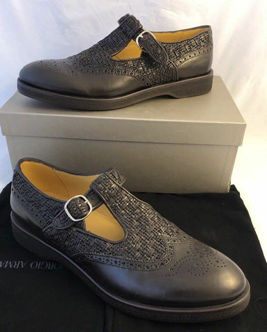 NIB $1275 Giorgio Armani Slipper Monkstrap Men’s Sandals Brown 9 US X2L084 IT