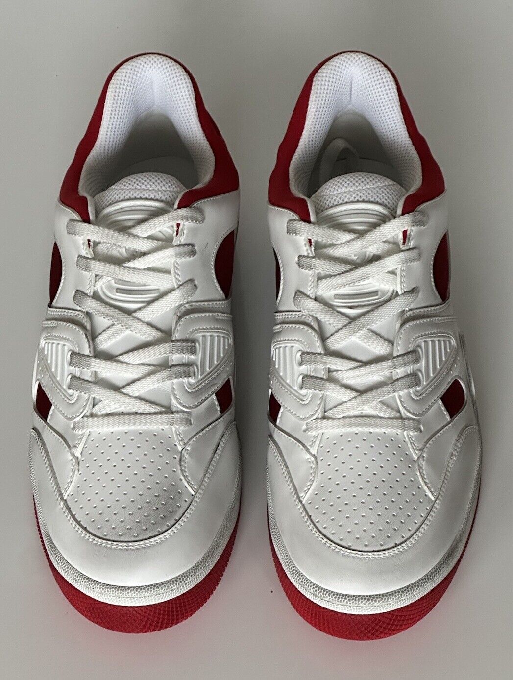 Gucci Men's Low-top White/Red Leather Sneakers 11.5 US (Gucci 11G) 697882 NIB IT