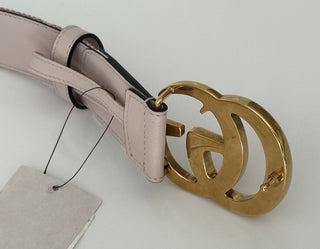 Gucci Women's GG Marmont Wide Belt in Pink Canvas/Leather 95/38 Italy 400593 NWT