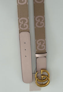 Gucci Women's GG Marmont Wide Belt in Pink Canvas/Leather 95/38 Italy 400593 NWT