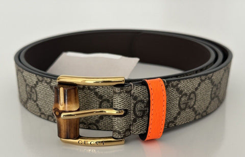 NWT Gucci Women's GG Supreme Leather Belt Brown 105/42 Italy 699954