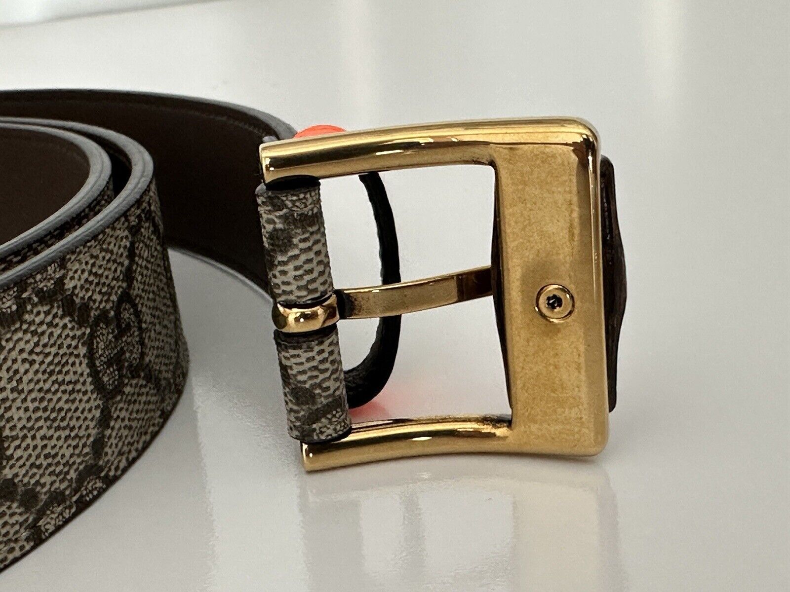 NWT Gucci Women's GG Supreme Leather Belt Brown 105/42 Italy 699954