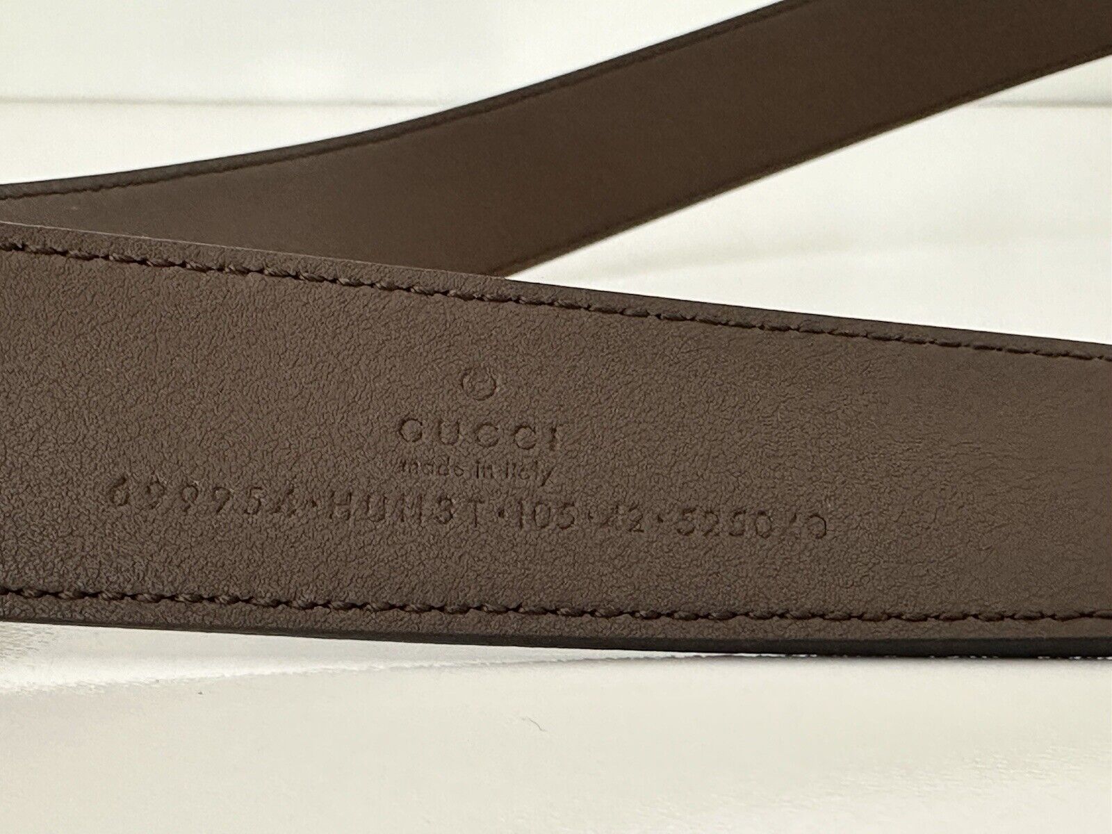 NWT Gucci Women's GG Supreme Leather Belt Brown 105/42 Italy 699954