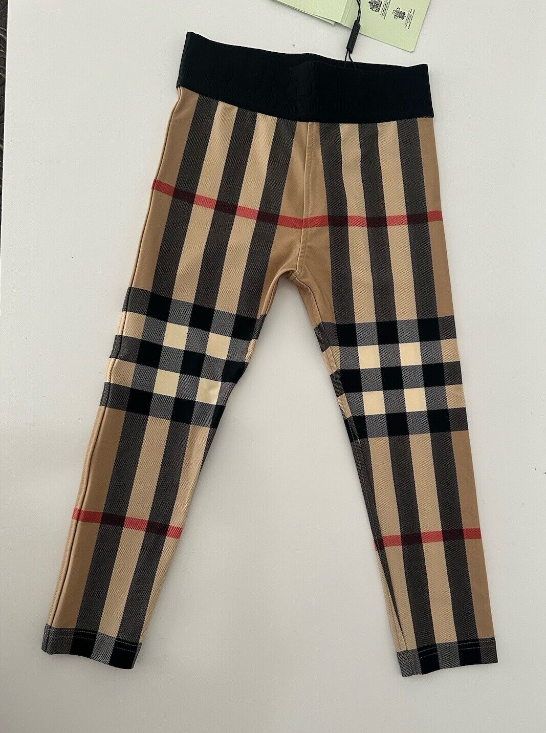 NWT Burberry Girls Archive Beige IP Chk Leggings 4Y US 8041035