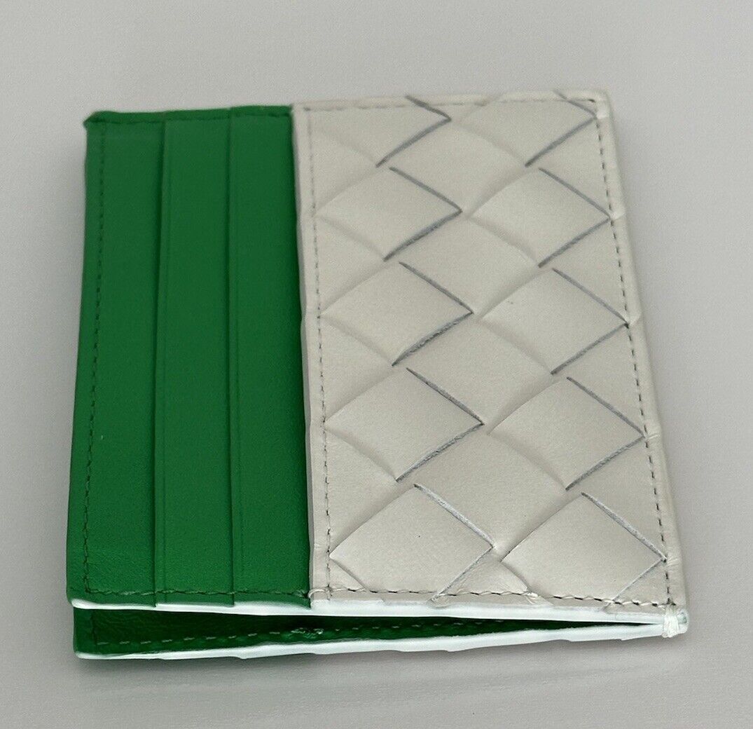 Bottega Veneta Intrecciato Leather Card Case White/Parakeet 635057 IT NWT $450