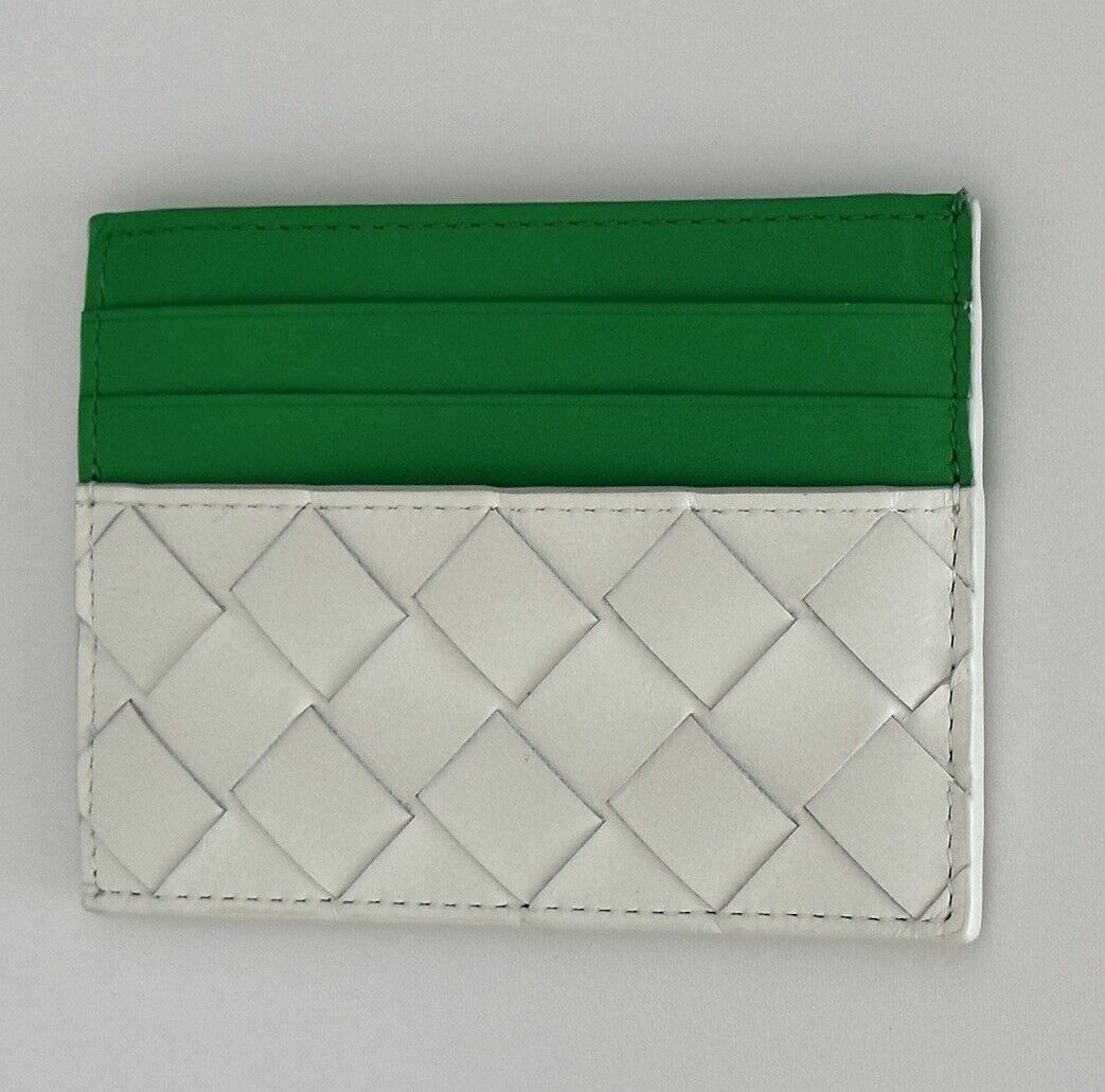 Bottega Veneta Intrecciato Leather Card Case White/Parakeet 635057 IT NWT $450