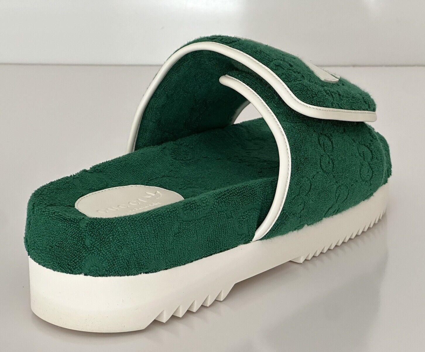 Gucci x Adidas Mens GG Magic Sponge Sandals Green 11.5 US (Gucci 11) IT 702412