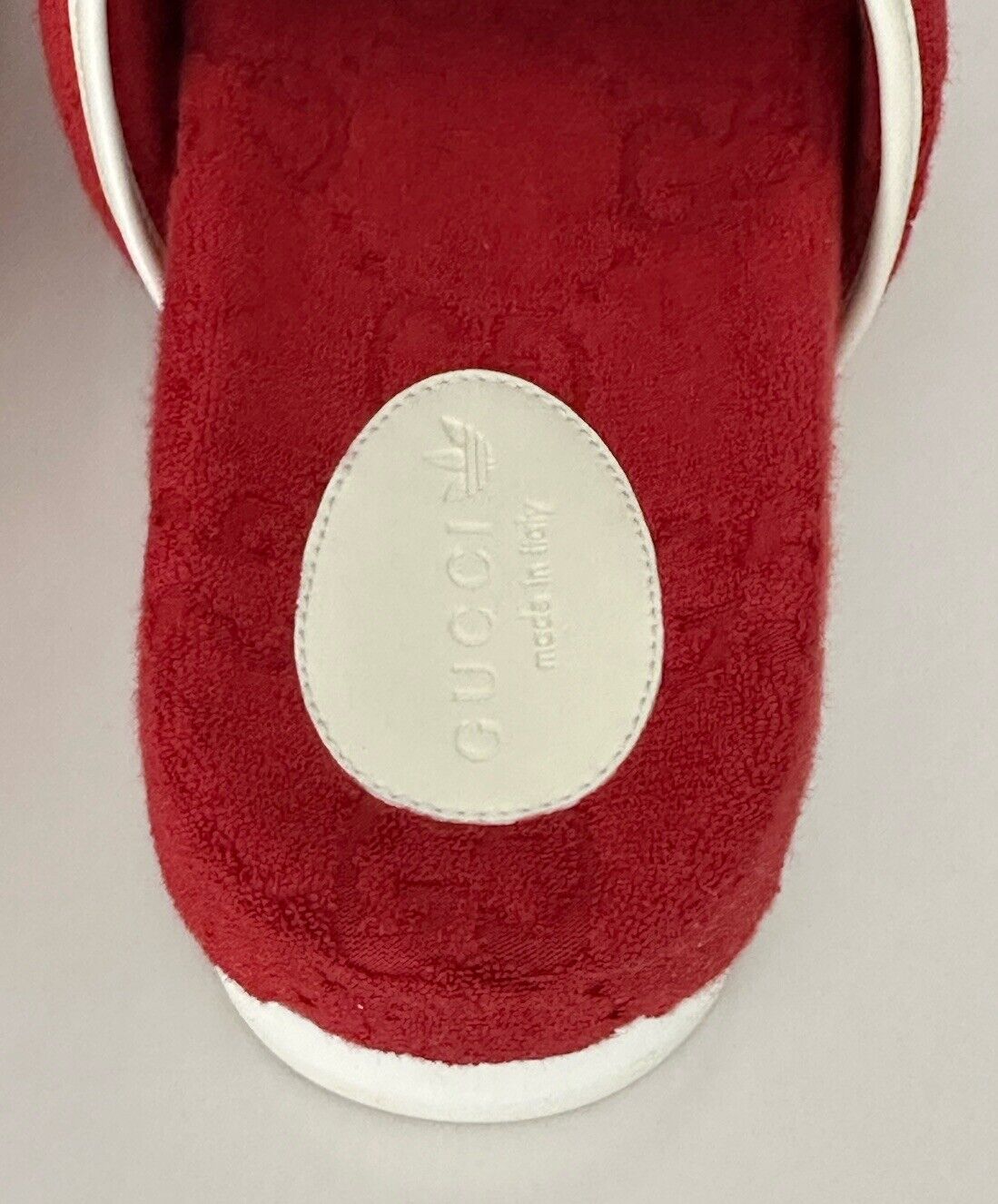 Gucci x Adidas Mens GG Magic Sponge Sandals Red 11.5 US (Gucci 11) IT 702412