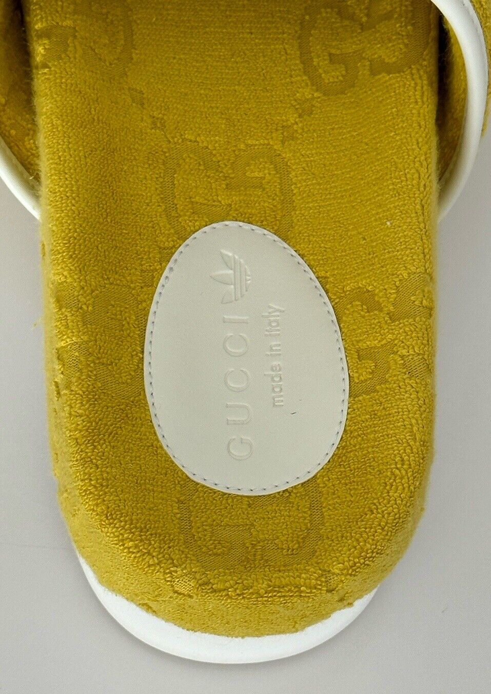 Gucci x Adidas Men's GG Magic Sponge Sandals Yellow 11.5 US (Gucci 11) IT 702412