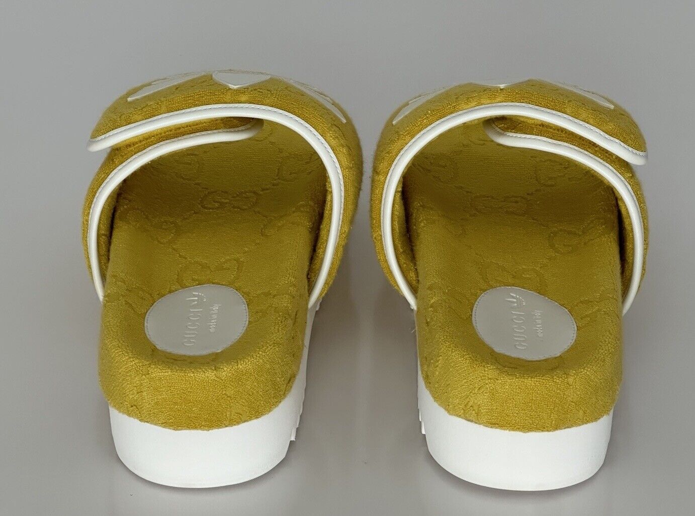 Gucci x Adidas Men's GG Magic Sponge Sandals Yellow 11.5 US (Gucci 11) IT 702412