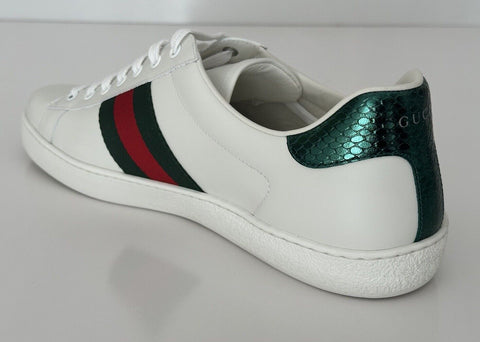 Gucci Men's Soft White Snake Embroidere Sneakers 14.5 US (Gucci 13.5) 456230 NIB