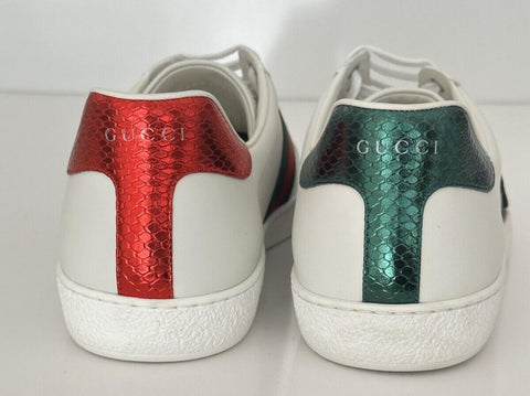 Gucci Men's Soft White Snake Embroidere Sneakers 14.5 US (Gucci 13.5) 456230 NIB