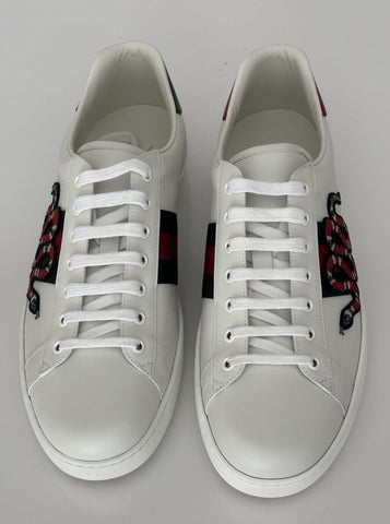 Gucci Men's Soft White Snake Embroidere Sneakers 14.5 US (Gucci 13.5) 456230 NIB
