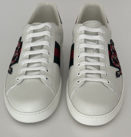 Gucci Men's Soft White Snake Embroidere Sneakers 14.5 US (Gucci 13.5) 456230 NIB