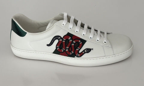 Gucci Men's Soft White Snake Embroidere Sneakers 14.5 US (Gucci 13.5) 456230 NIB