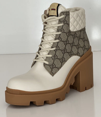 Gucci  Women's GG Supreme Leather Beige Boots 10 US (40 Euro) 659691 IT NIB