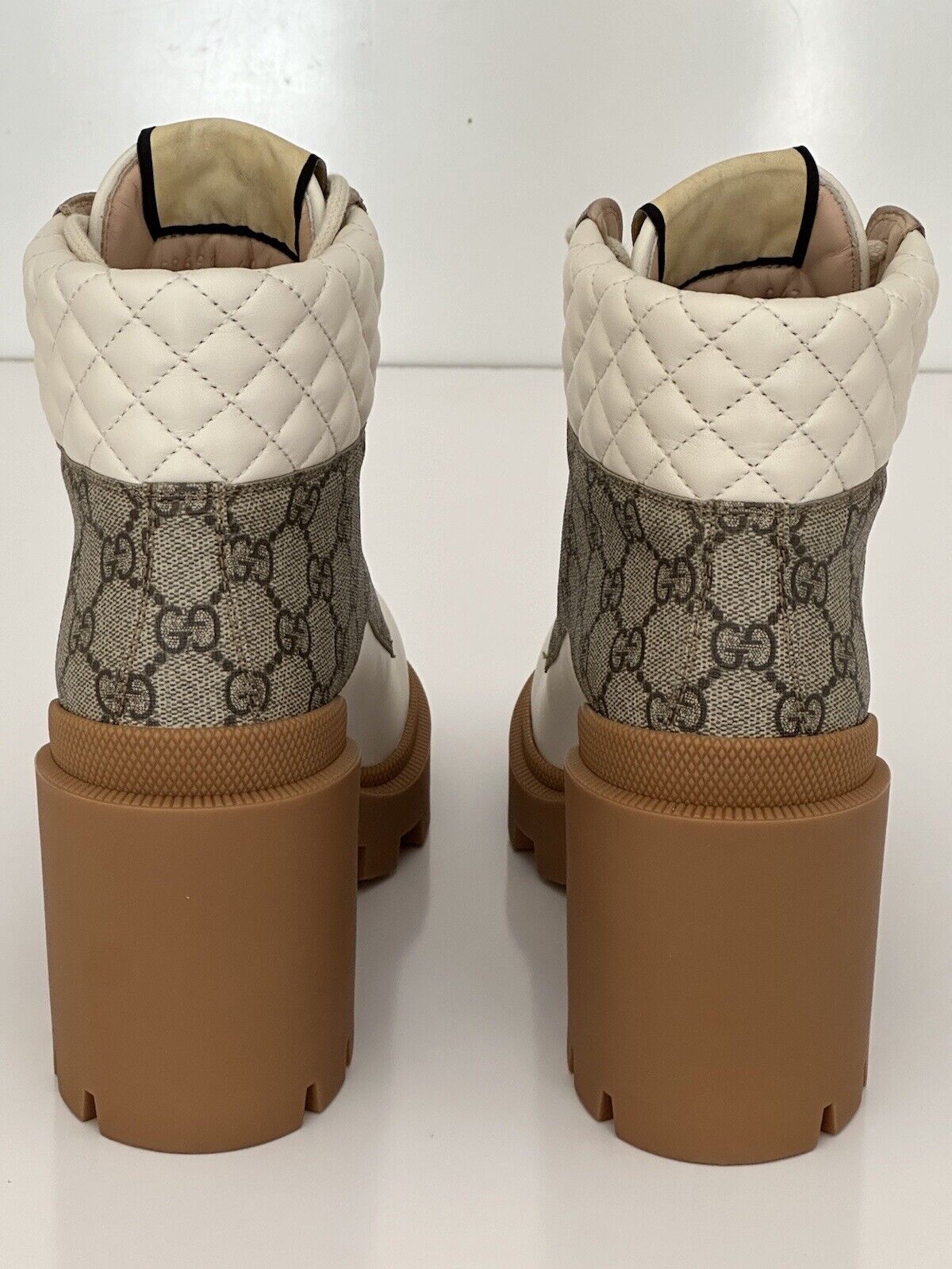 Gucci  Women's GG Supreme Leather Beige Boots 9 US (39 Euro) 659691 IT NIB