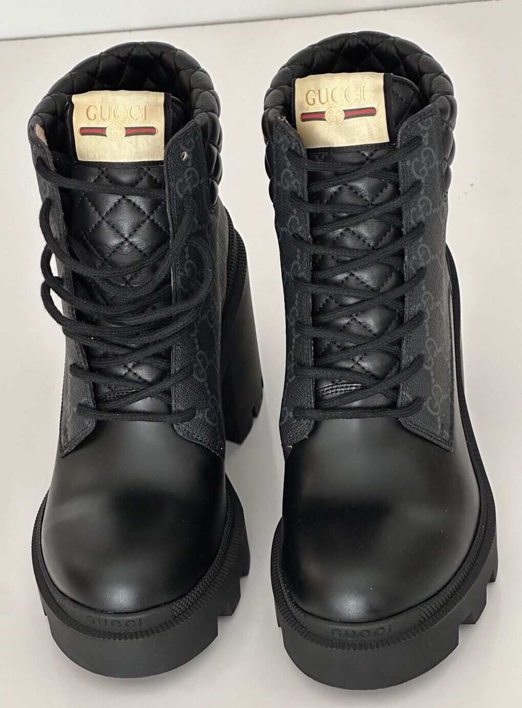 Gucci  Women's GG Supreme Leather Black Boots 9 US (39 Euro) 659691 IT NIB