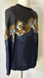Fendi Knit Wool Sweater 54 Euro (Fits like M-L) FZX005 Made in Italy NWT $1350