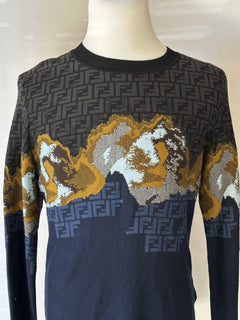 Fendi Knit Wool Sweater 54 Euro (Fits like M-L) FZX005 Made in Italy NWT $1350