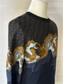 Fendi Knit Wool Sweater 54 Euro (Fits like M-L) FZX005 Made in Italy NWT $1350