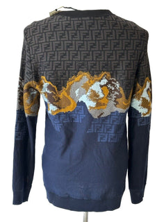 Fendi Knit Wool Sweater 54 Euro (Fits like M-L) FZX005 Made in Italy NWT $1350