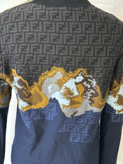 Fendi Knit Wool Sweater 54 Euro (Fits like M-L) FZX005 Made in Italy NWT $1350