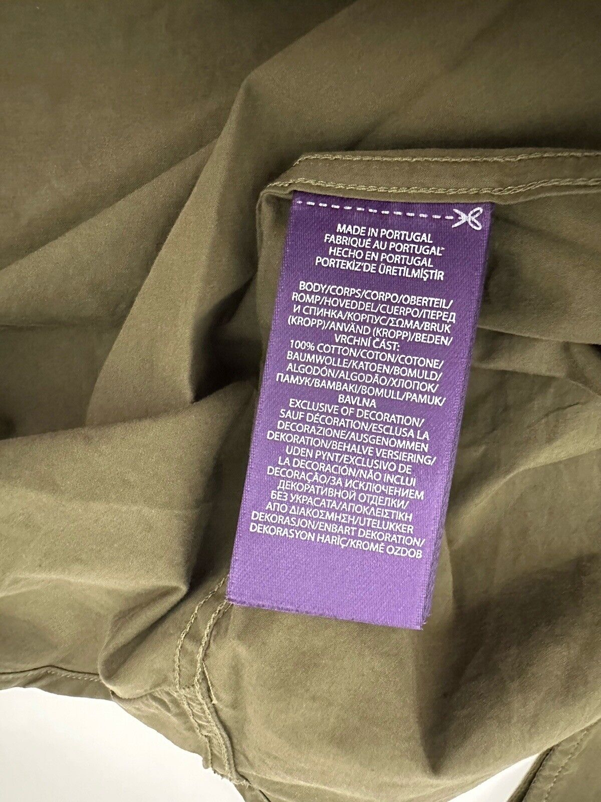 Ralph Lauren Purple Label Olive Men's Cotton Shirt Size 2XL Made in Portugal NWT