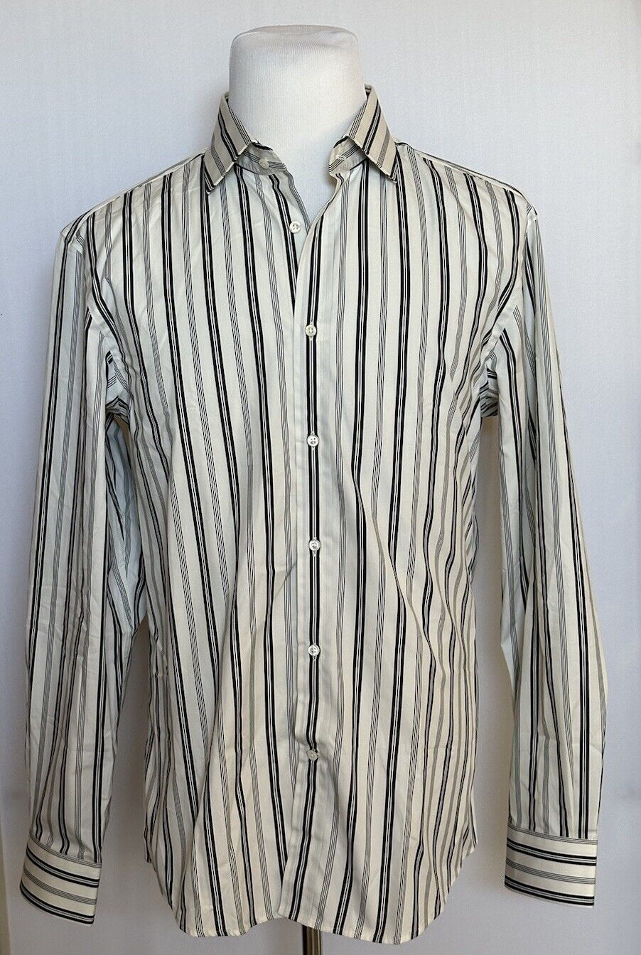 Ralph Lauren Purple Label Men's Striped Black/White Dress Shirt 16.5 IT NWT $495