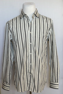 Ralph Lauren Purple Label Men's Striped Black/White Dress Shirt 16.5 IT NWT $495