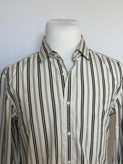 Ralph Lauren Purple Label Men's Striped Black/White Dress Shirt 16.5 IT NWT $495