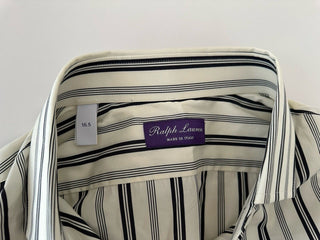 Ralph Lauren Purple Label Men's Striped Black/White Dress Shirt 16.5 IT NWT $495