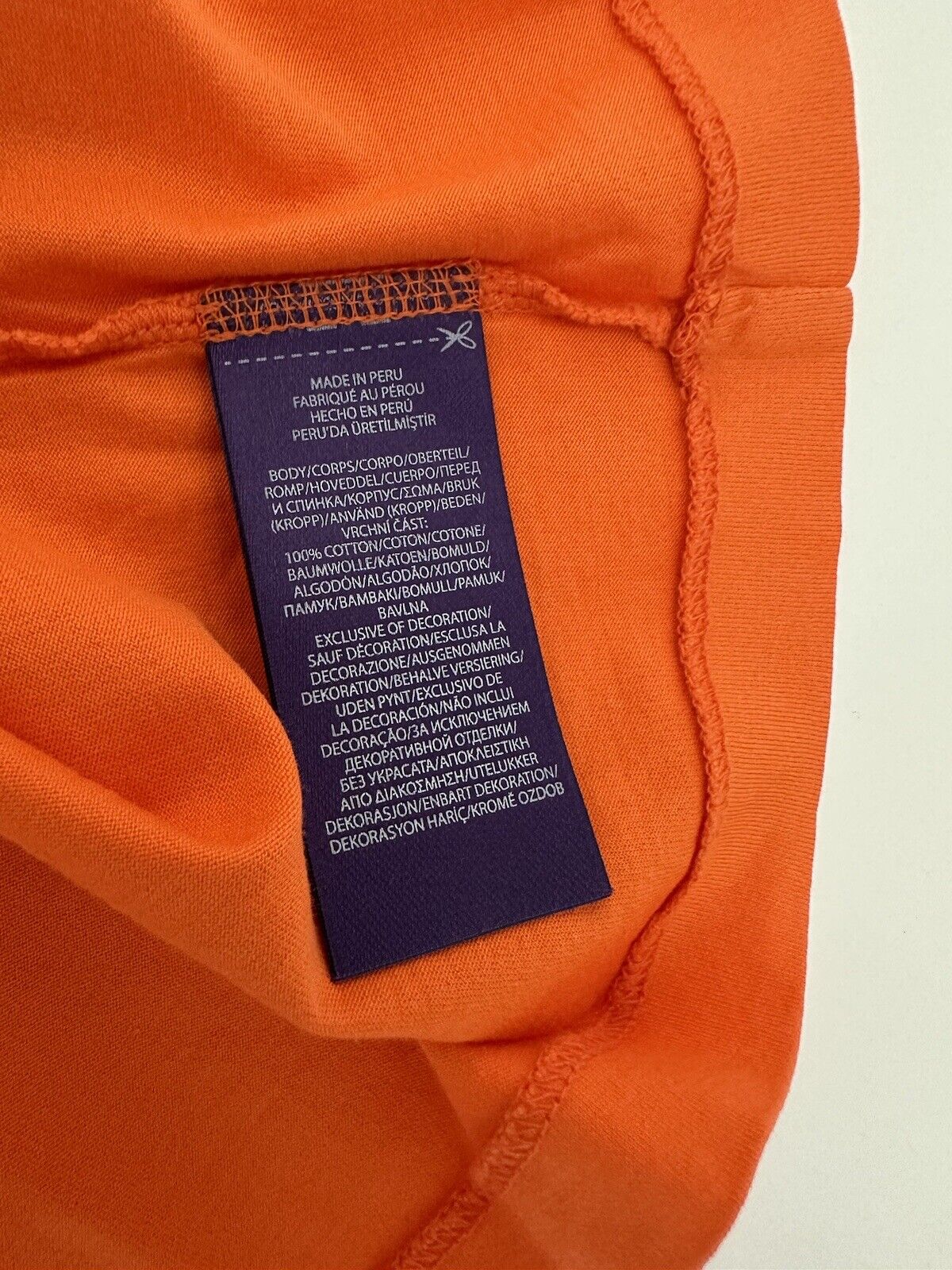 Ralph Lauren Purple Label Orange Cotton Jersey T-Shirt XL NWT $195