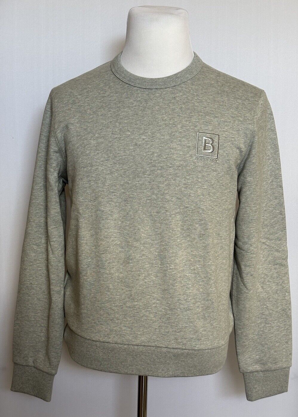 Burberry Deepdale BBOX Women's Pale Grey Cotton Sweatshirt L 8080861 NWT $550