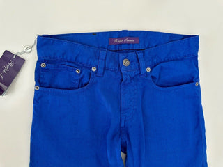 Ralph Lauren Purple Label Men's Blue Linen/Cotton Jeans 28x32 Portugal NWT $595