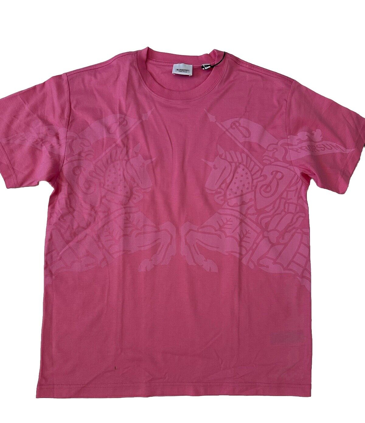 Burberry Carrick Logo Pink Cotton T-shirt M Oversized Portugal 8071626 NWT $660