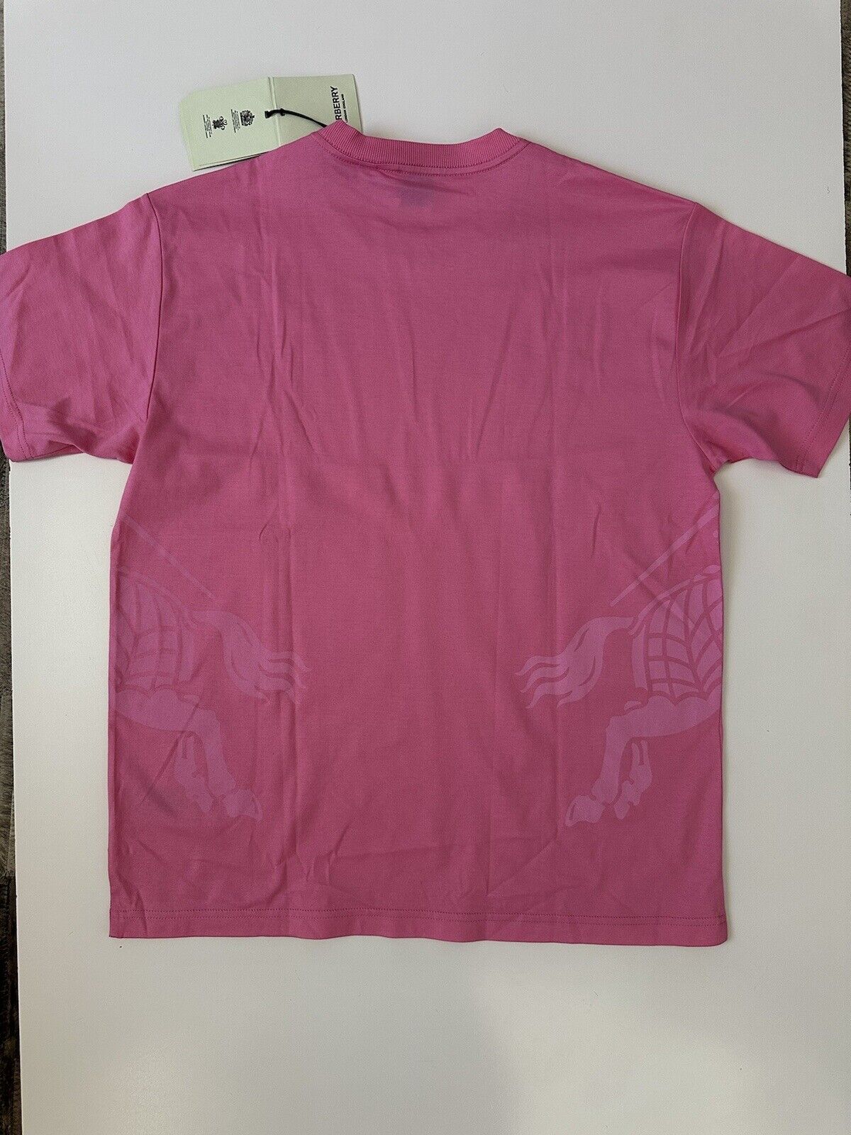 Burberry Carrick Logo Pink Cotton T-shirt XS Oversized Portugal 8071626 NWT $660