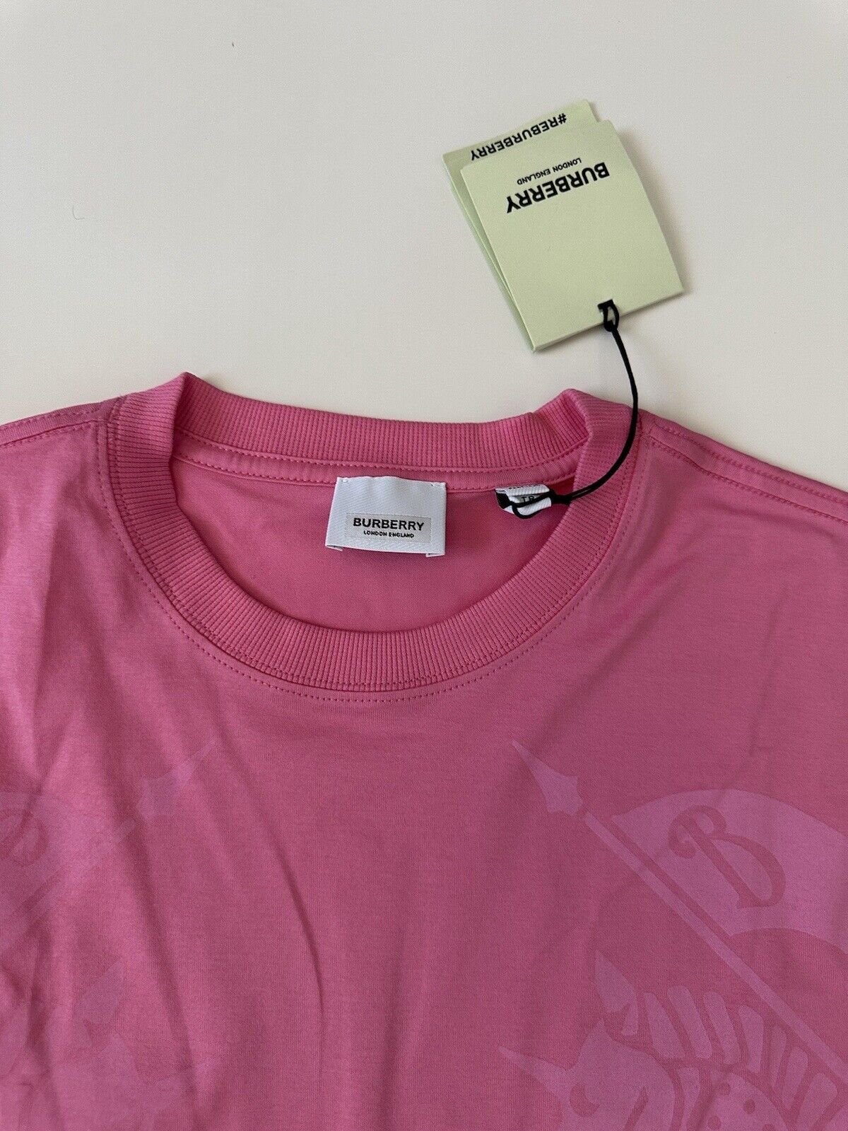 Burberry Carrick Logo Pink Cotton T-shirt XS Oversized Portugal 8071626 NWT $660