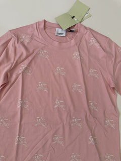Burberry Carrick Logo Light Pink Cotton T-shirt XS 8071634