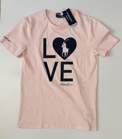 Polo Ralph Lauren Love Pink Short Sleeve Cotton T-Shirt Top Small Slim Fit