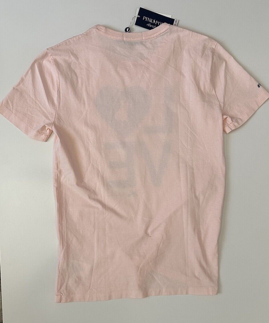 Polo Ralph Lauren Love Pink Short Sleeve Cotton T-Shirt Top Small Slim Fit