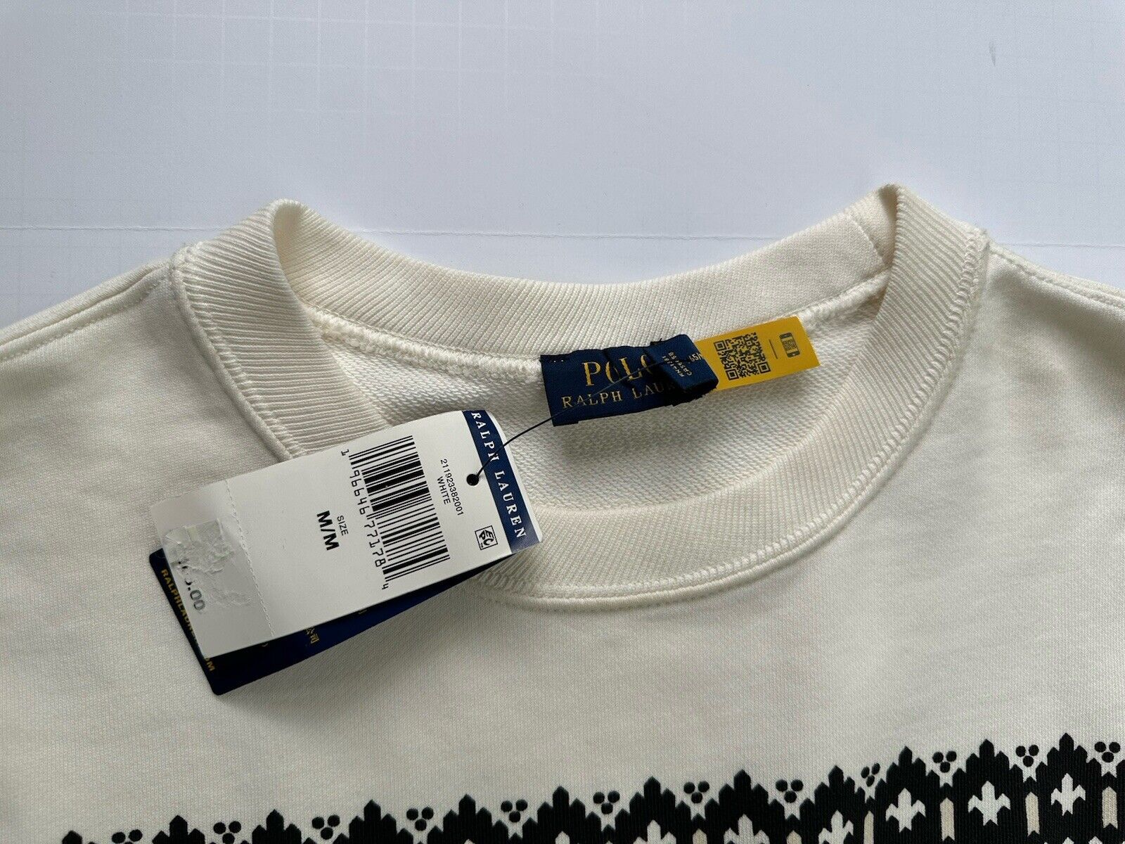 Polo Ralph Lauren Cropped White Women's Cotton Sweater M Made in India NWT