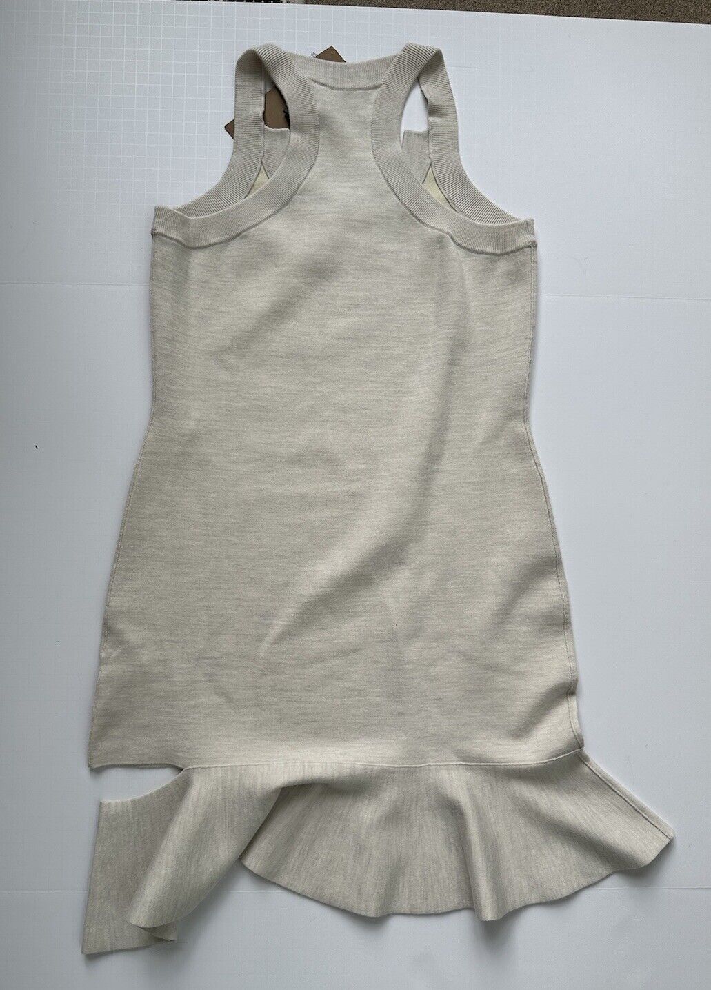 Burberry Saadia Silk/Wool  Women’s Oatmeal Sleeveless Dress M 8055605 NWT $1250