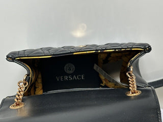 Versace Virtus Quilted Leather Black Crossbody Shoulder Bag DBFH821 NWT $1925 IT
