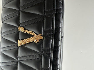 Versace Virtus Quilted Leather Black Crossbody Shoulder Bag DBFH821 NWT $1925 IT
