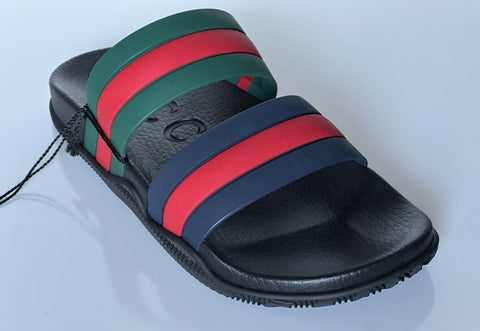 Gucci Men’s Rubber Slide Sandals Green/Red/Blue 13 US (Gucci 12) 692381 IT NIB