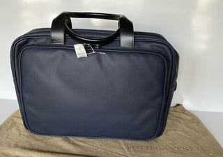Bottega Veneta Men's Marcopolo Navy Leather Travel Bag Italy 167304 New $1450
