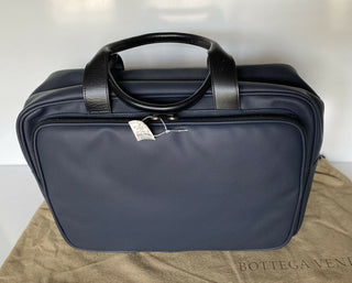 Bottega Veneta Men's Marcopolo Navy Leather Travel Bag Italy 167304 New $1450