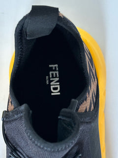 Fendi FF Men's High-top Sock Sneakers Black/Brown 12 US (45) 7E1347 NIB $930